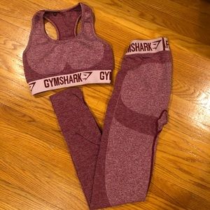 Gymshark Flex Dark Ruby and Blush Set